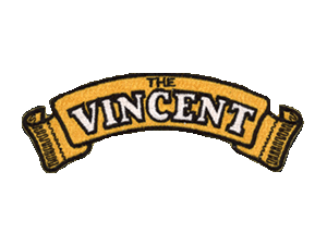 Vincent motorcycle 5 inch banner